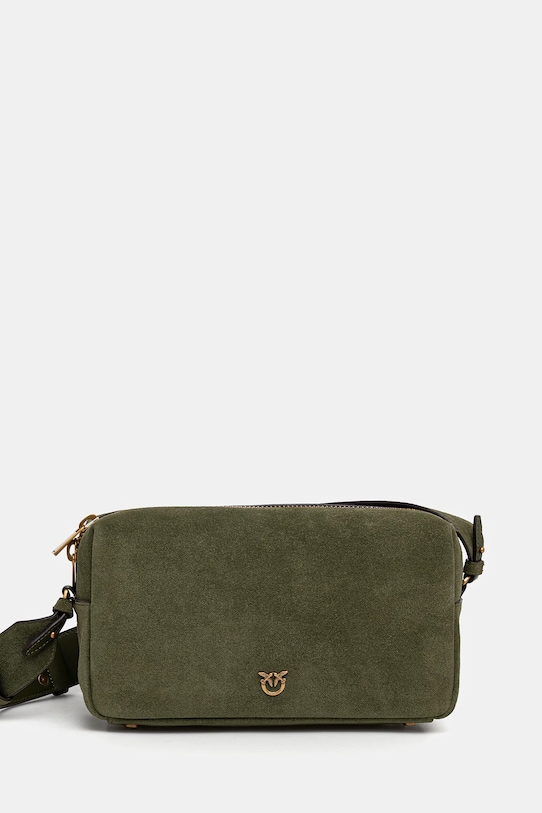 Pinko torebka zamszowa Horizontal nie mieści A4 zielony 106062.A0F6