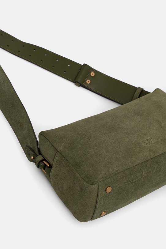 Pinko torebka zamszowa Horizontal zielony 106062.A0F6