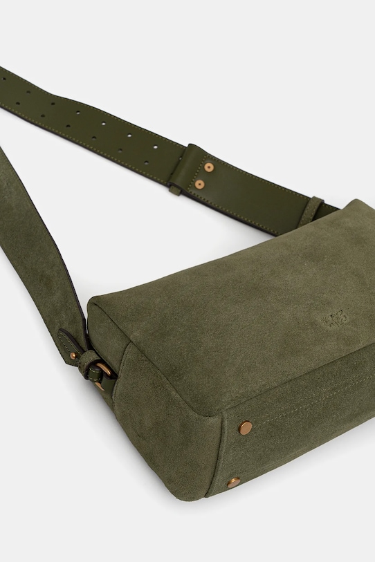 Pinko torebka zamszowa Horizontal zielony 106062.A0F6