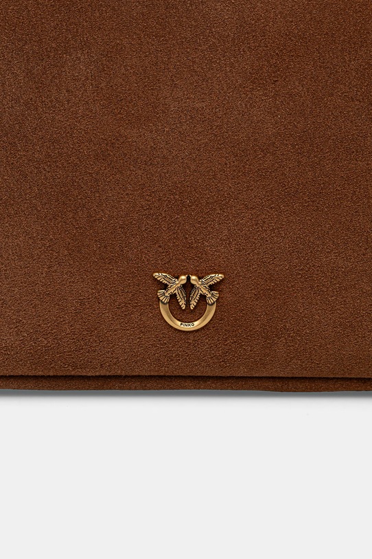 Pinko torebka zamszowa Horizontal brązowy 106062.A0F6