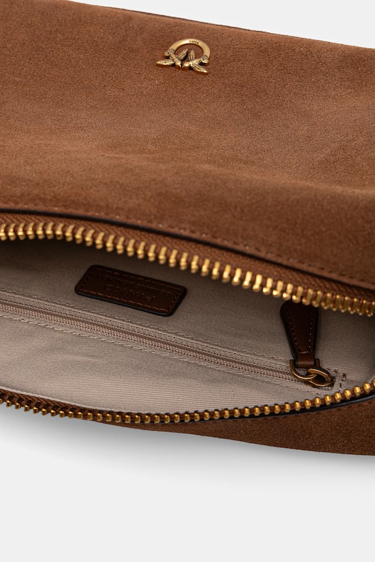 Pinko torebka zamszowa Horizontal 106062.A0F6 brązowy