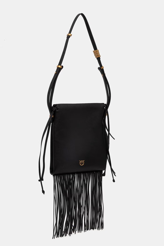 Δερμάτινη τσάντα Pinko 106448.A0QO μαύρο SS26