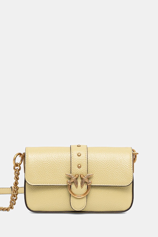 Pinko torebka skórzana skóra licowa żółty 105353.A2X6