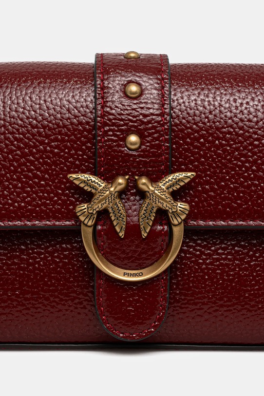 Akcesoria Pinko torebka skórzana 105353.A2X6 bordowy