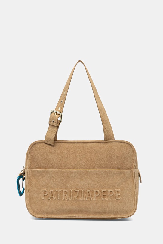 Patrizia Pepe torebka zamszowa skóra zamszowa beżowy 2B0125.L152