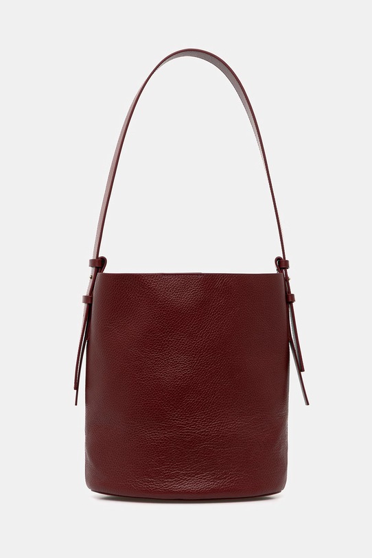 Akcesoria Patrizia Pepe torebka damska skórzana 8B0287.L148 bordowy