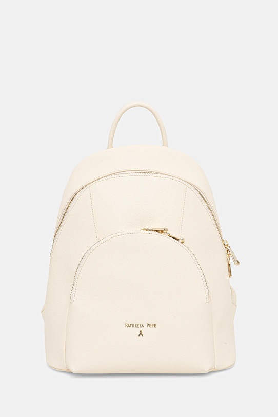 Patrizia Pepe plecak skórzany skóra licowa beżowy 8B0325.L001