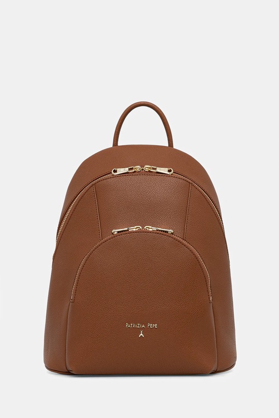 Patrizia Pepe plecak skórzany skóra licowa brązowy 8B0325.L001