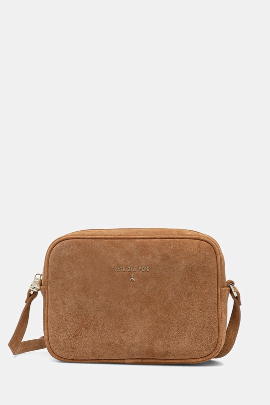 Patrizia Pepe torebka zamszowa nie mieści A4 brązowy 8B8985.L152