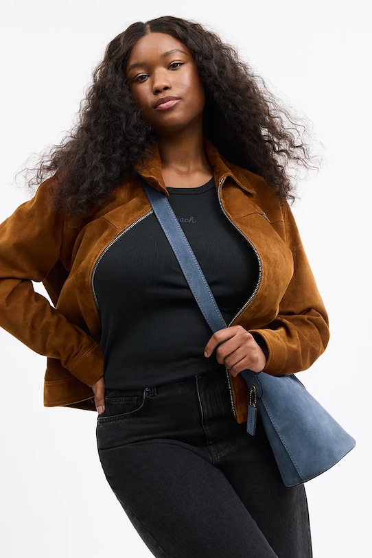 Coach torebka zamszowa Suede Bleecker Bucket 21 CCW84