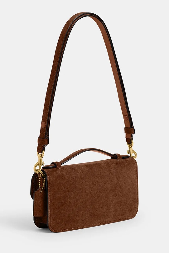 Akcesoria Coach torebka zamszowa Suede Elora CCY31 brązowy