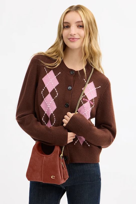 Coach torebka crossbody damska zamszowa Suede Lana Shoulder Bag 19 CCY33