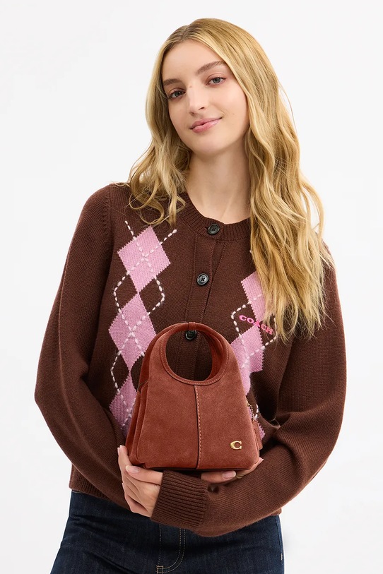 Coach torebka crossbody damska zamszowa Suede Lana Shoulder Bag 19 CCY33