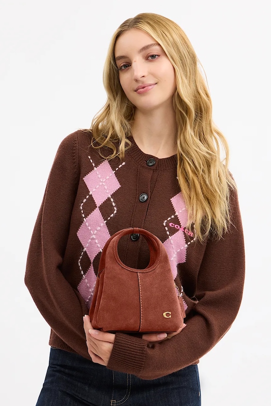 Coach torebka crossbody damska zamszowa Suede Lana Shoulder Bag 19 CCY33