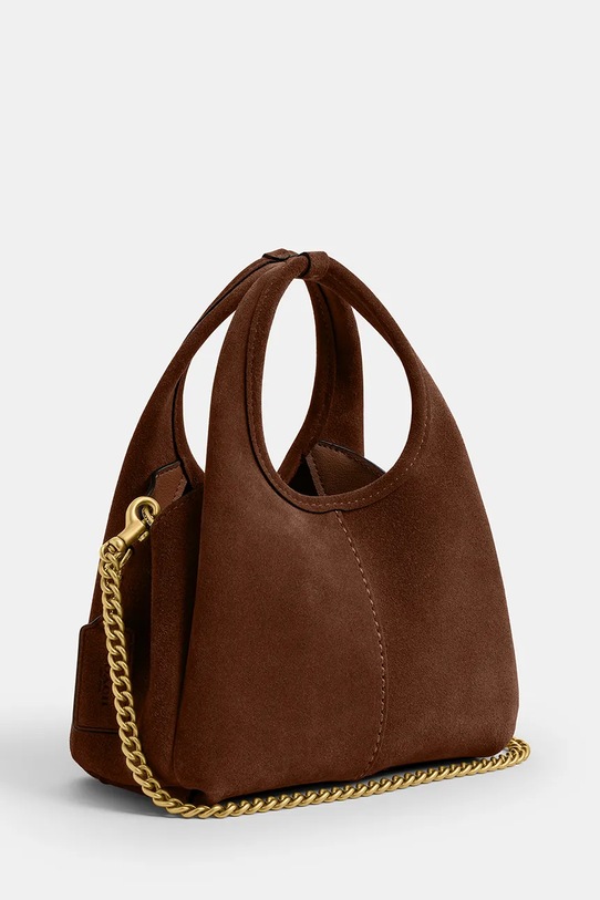 Akcesoria Coach torebka zamszowa Lana 19 CCY33 brązowy