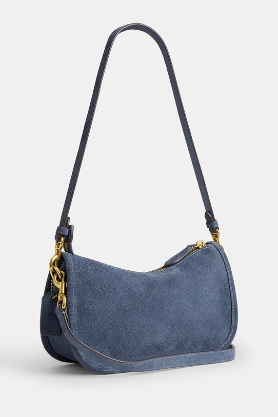 Coach torebka zamszowa Suede Waverly niebieski CDD78