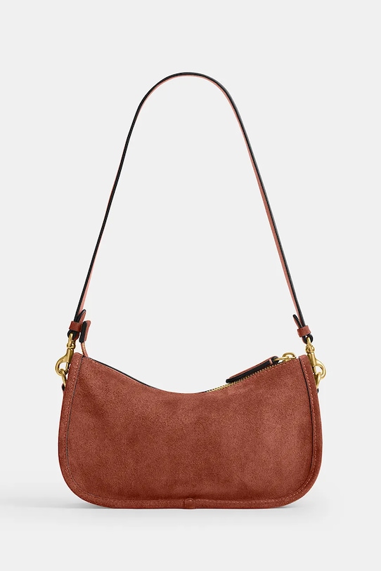 Akcesoria Coach torebka damska skórzana Suede Waverly CDD78 brązowy