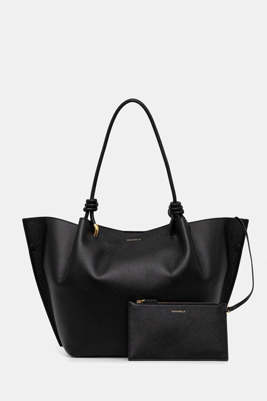 Usnjena torbica Coccinelle FINN Ustreza A4 črna E1.U07.11.01.01