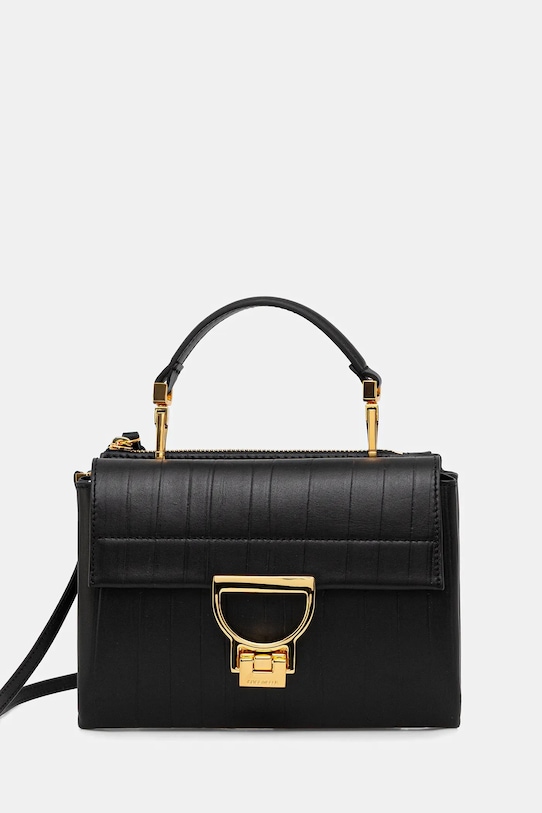 Coccinelle torebka skórzana ARLETTIS PLISSE skóra licowa czarny E1.UD9.55.B7.01