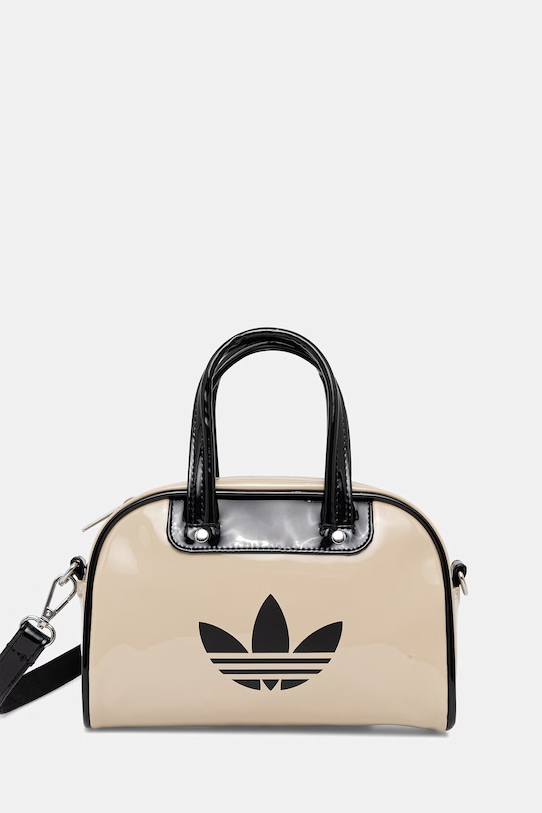 Kabelka adidas Originals Adicolor imitácia lakovanej kože béžová KD7841