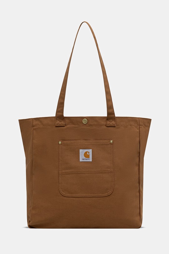 Carhartt WIP torebka bawełniana Bay Tote gładkie brązowy I036333.HZ01