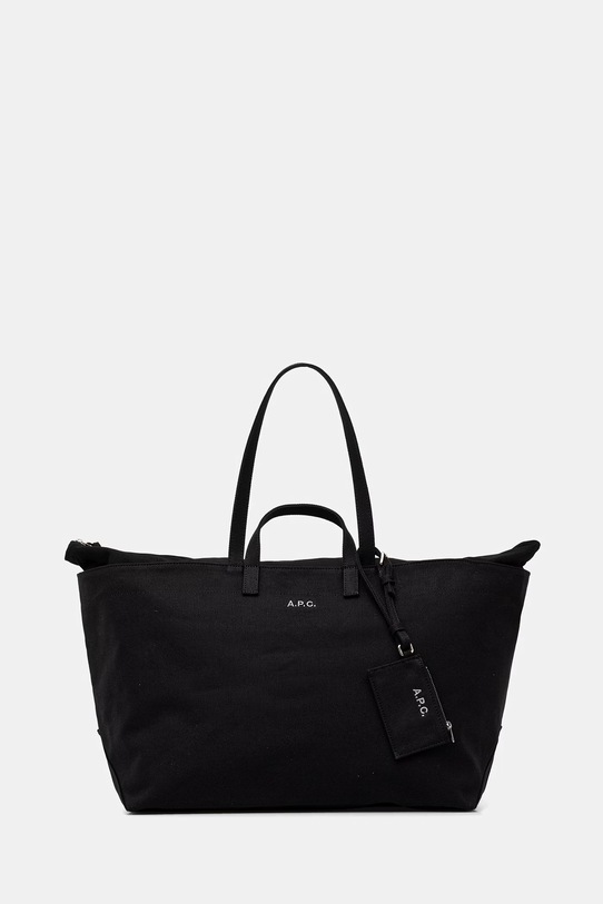 A.P.C. torebka bawełniana LE DRUMMER TOILE mieści A4 czarny COHMP.F67046