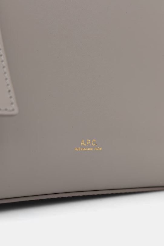 A.P.C. crossbody kabelka dámska kožená SAC VIRGINIE BOX sivá PXBMW.F67017