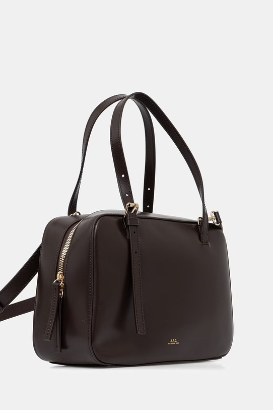 A.P.C. torebka crossbody damska skórzana SAC VIRGINIE BOX PXBMW.F67017 brązowy SS26