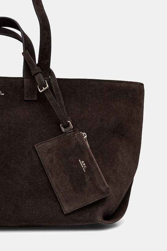 A.P.C. torebka zamszowa LE DRUMMER brązowy PXCAL.F67057