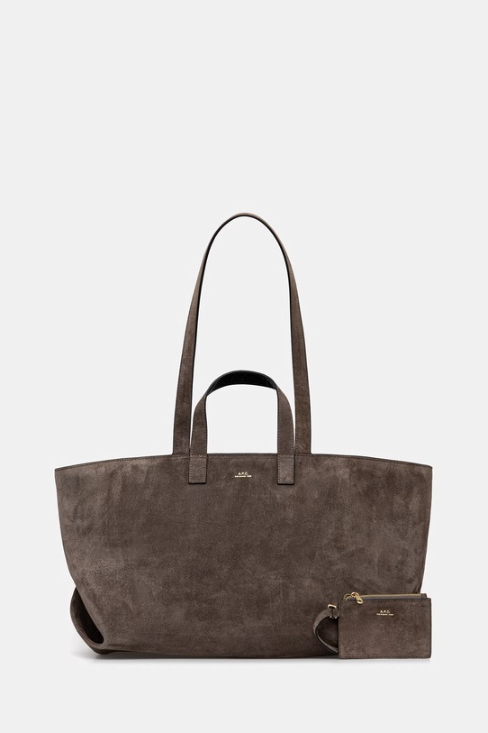 A.P.C. torebka zamszowa LE DRUMMER skóra zamszowa brązowy PXCAL.F67057