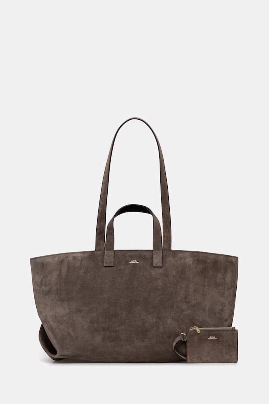 A.P.C. torebka zamszowa LE DRUMMER skóra zamszowa brązowy PXCAL.F67057