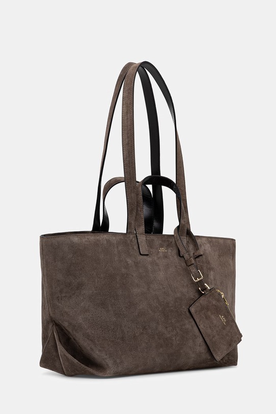 A.P.C. torebka zamszowa LE DRUMMER PXCAL.F67057 brązowy SS26