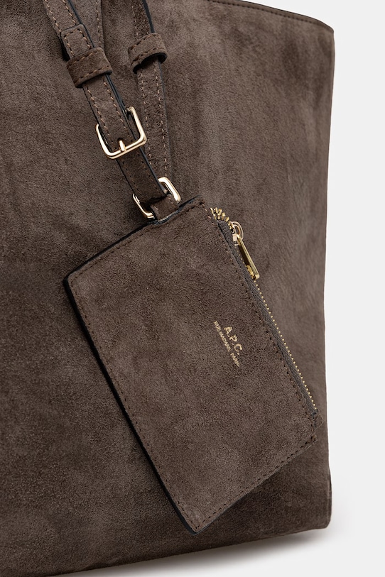 A.P.C. torebka zamszowa LE DRUMMER brązowy PXCAL.F67057