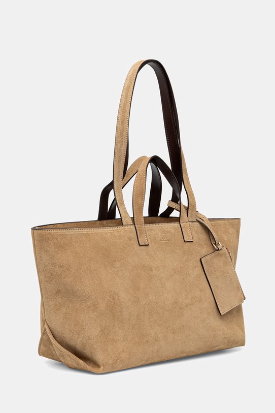 A.P.C. torebka damska zamszowa LE DRUMMER PXCDB.F67057 beżowy SS26
