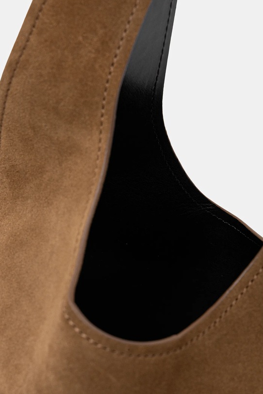 Coperni torebka zamszowa Double Heart COPBA113F6049 brązowy