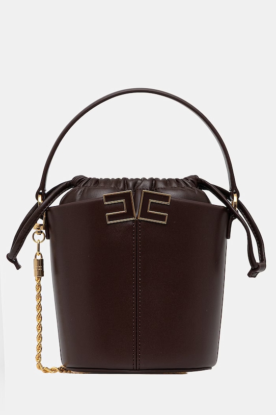 Elisabetta Franchi torebka kuferek damska brązowy BS92A61E2