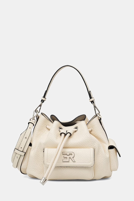 ERMANNO Firenze torebka worek damska z imitacji skóry beżowy 12402103