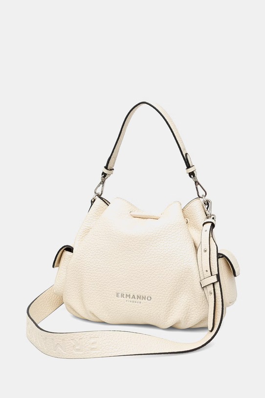 Akcesoria ERMANNO Firenze torebka worek damska z imitacji skóry 12402103 beżowy