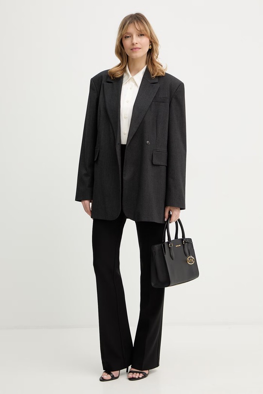 Кожена чанта MICHAEL Michael Kors гладка кожа черен 30R6GQ6S2L