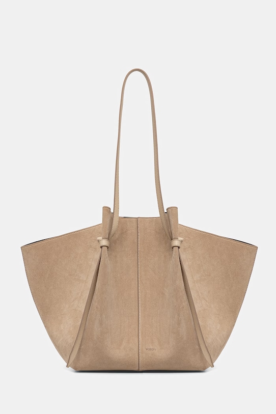 Yuzefi torebka shopper damska zamszowa XL MOCHI beżowy YUZSS26.HB.XLM.S007