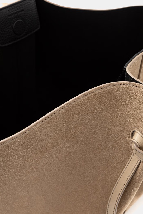 Yuzefi torebka shopper damska zamszowa LARGE MOCHI beżowy YUZSS26.HB.LM.S007