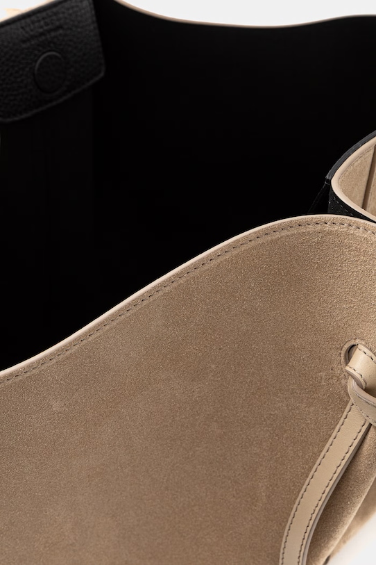 Yuzefi torebka shopper damska zamszowa LARGE MOCHI beżowy YUZSS26.HB.LM.S007