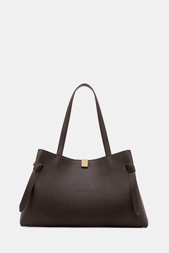 Кожена чанта Yuzefi GYOZA TOTE гладка кожа кафяв YUZPF25.HB.GZT.L038