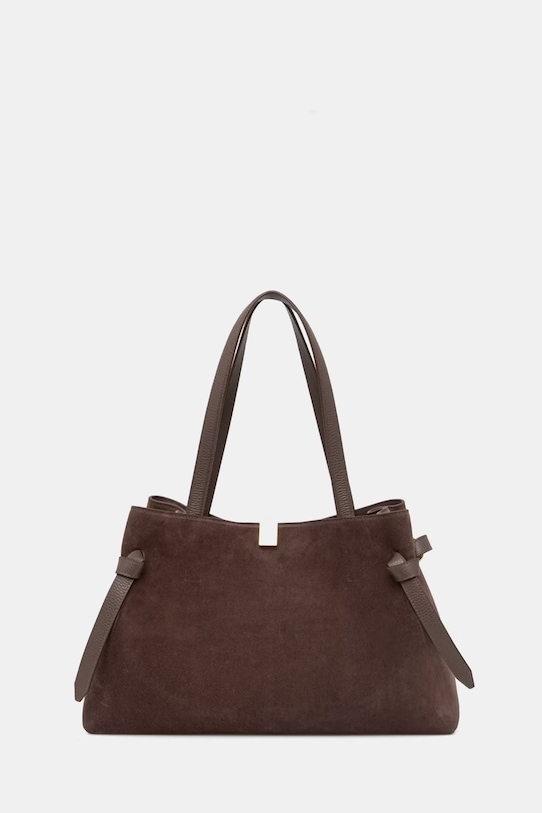 Yuzefi torebka damska zamszowa GYOZA TOTE brązowy YUZRS26.HB.GZT.S026