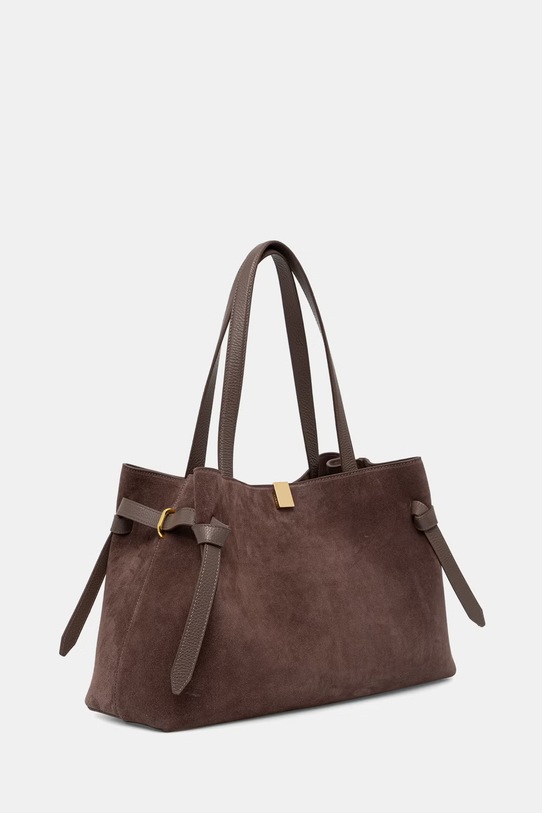 Yuzefi torebka damska zamszowa GYOZA TOTE YUZRS26.HB.GZT.S026 brązowy AA00