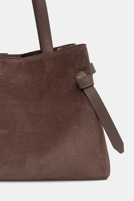 Akcesoria Yuzefi torebka damska zamszowa GYOZA TOTE YUZRS26.HB.GZT.S026 brązowy