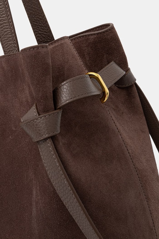 Yuzefi torebka damska zamszowa GYOZA TOTE brązowy YUZRS26.HB.GZT.S026