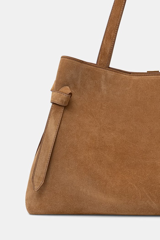 Akcesoria Yuzefi torebka tote damska zamszowa GYOZA TOTE YUZPF25.HB.GZT.S015 beżowy