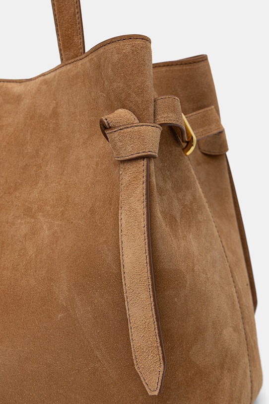 Yuzefi torebka tote damska zamszowa GYOZA TOTE beżowy YUZPF25.HB.GZT.S015