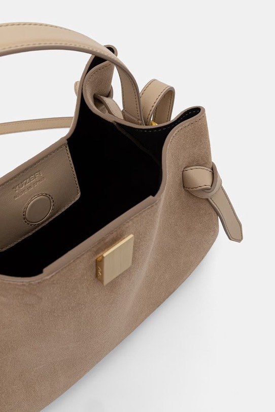 Yuzefi torebka damska zamszowa GYOZA beżowy YUZSS26.HB.GZ.S007